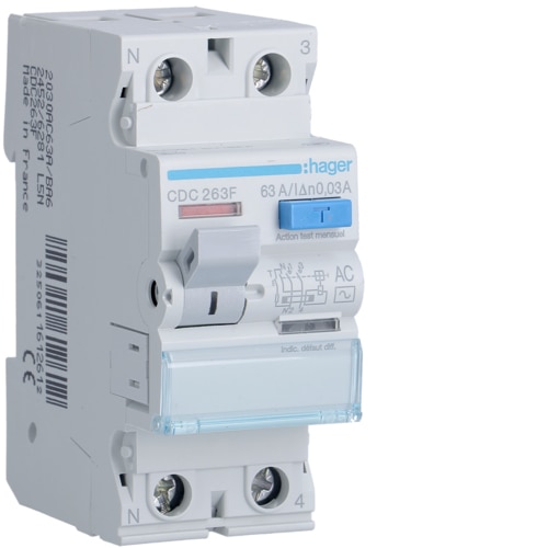 [HAGCDC263F] Inter. diff. 2P 63A 30mA AC