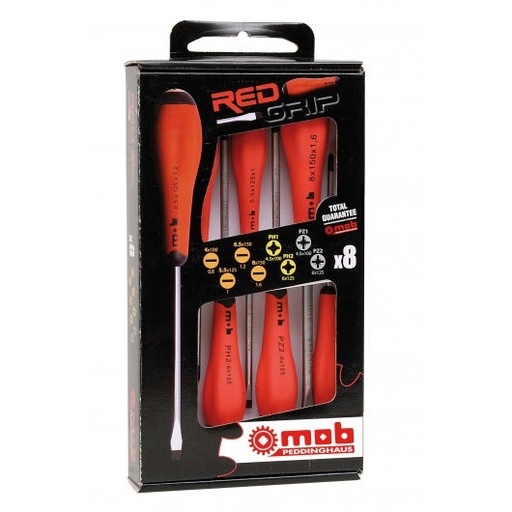 [BMB146243] JEU 8 TOURNEVIS ROUGE 4 F+2 PH+2 PZ