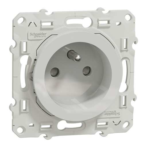 [MEGS525059] Odace - prise de courant 2P+T- blanc , griffes - 2 connexions rapid