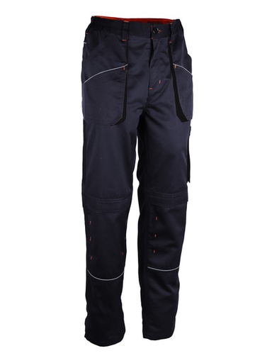 [SINPRAGBLE05] PANTALON TRAVAIL BLEU/NOIR/ORANGE POLYESTER/COTON (65/35) TAILLE 2XL