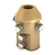 [APLAT011A] Pièce d'adaptation laiton mât 1½" desc. int. câble-ruban
