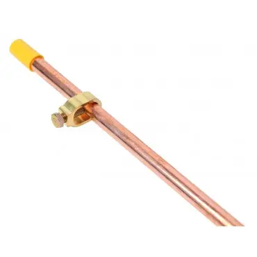 [INE14090] PIQUET TERR D16X1.5 CUIVRE  + SERRE CABLE POUR PIQUET TERRE CUIVRE