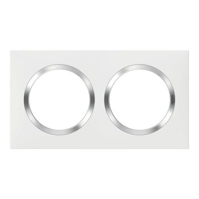 [LEG600842] PLAQUE 2P BLANC CHROME
