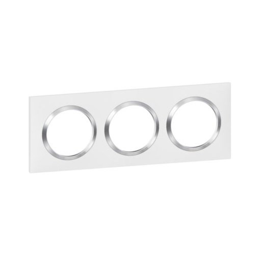 [LEG600843] PLAQUE 3P BLANC CHROME