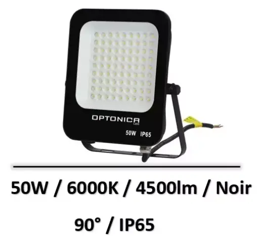 [OPT5730] PROJECTEUR LED CORPS NOIR 50W 6000K IP65 PU/PIECE