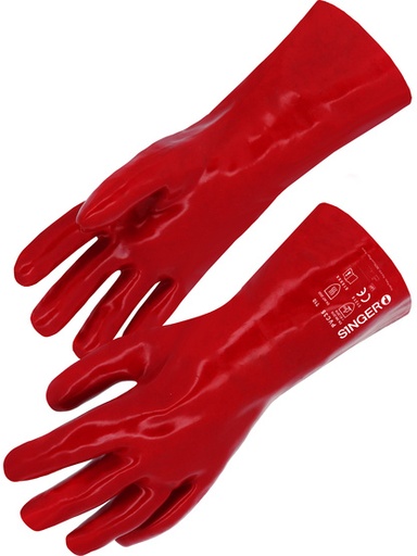 [SINPVC3509] GANT PVC CHIMIE ROUGE 35 CM T9 UV/PAIRE