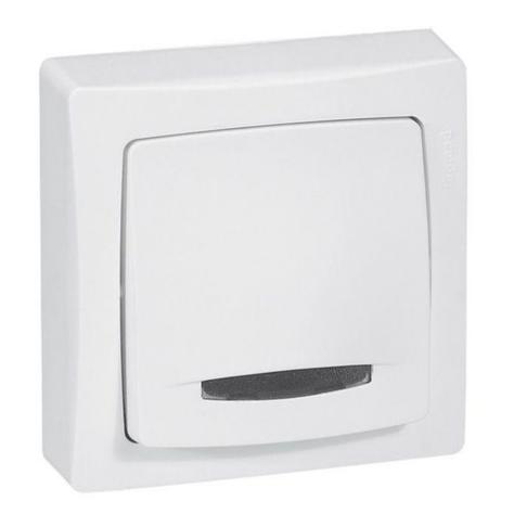 [LEG86005] Poussoir à voyant 6A Appareillage saillie complet - blanc