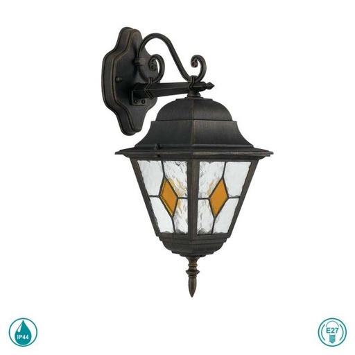 [KCO374] SUSP E27 60W  NOIR TRANSP LANT-PISA/S1