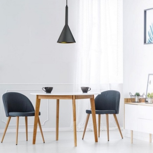 [VTA3869] SUSPENSION MODERNE  DOUBLE ALUMINIUM NOIR 1xE27 DIAM160MM/H350X700MM