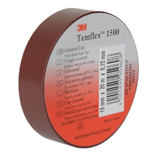 [3M80473] TEMFLEX 1500 MARRON 19MMX 20M
