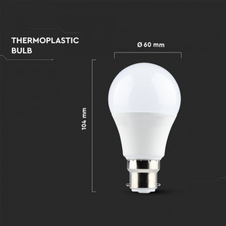 [VTA7422] VT 2189 9W A60 LED PLASTIC BULB COLORCODE 2700K B22
