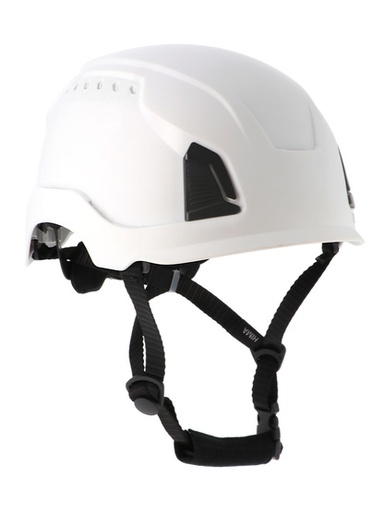 [SINHIMA2W] CASQUE DE PROTECTION A CREMAILLERE BLANC COQUE INTERNE EN PPE JUGULAIRE + MENTONNIERE