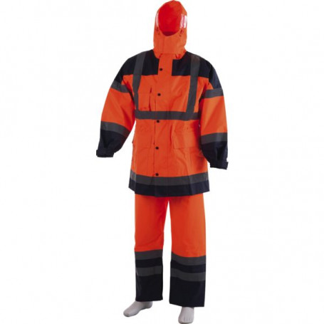 [SINVILO01] COMPLET DE PLUIE HV ORANGE POLYESTER ENDUIT PU 280 G/M² TAILLE M