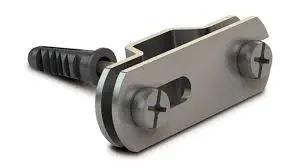[APLAT240E] Attache boucle inoxydable pour ruban 30 x 2mm à mur