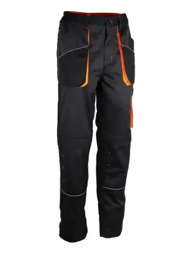 [SINPRAGUOTM] Pantalon de travail polycoton 65-35 noir gris orange 245 g/m² M