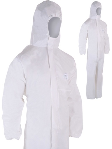 [SINPLYULTI05] COMBINAISON JETABLE AVEC CAPUCHE 65G BLANC TYPE 5&6 TAILLE XXL