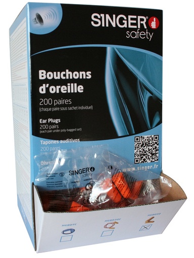 [SINHGB030] BOUCHONS PU NR ORANGE BOITE 200 UV/BTE