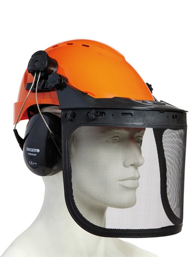 [SINFOREST1] CASQUE FORESTIER ORANGE COMPLET