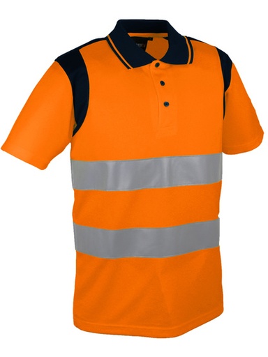 [SINPAULO04] POLO HV ORANGE 100% POLYESTER 150G/M2 - XL