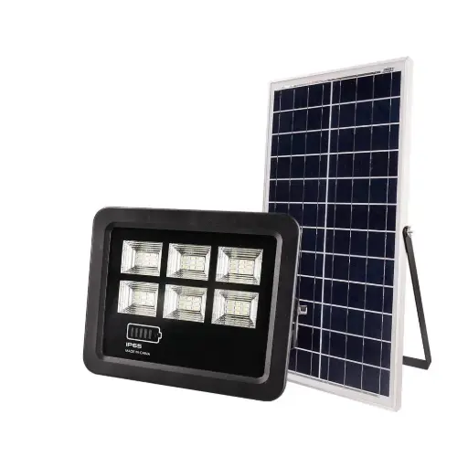 [OPT5465] Projecteur LED à énergie solaire + panneau solaire 50W 900Lm 6000K IP65