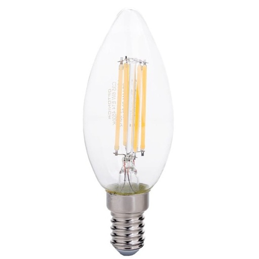 [OPT1410] AMPOULE FLAMME LED C35 E14 6W  6000K FILAMENT