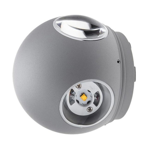 [OPT7492] Applique LED Ronde 4 Diodes 4W 440Lm 4000K IP54 Corps Gris