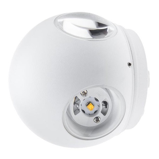 [OPT7490] Applique LED Ronde 4 Diodes 4W 440Lm 4000K IP54 Corps BLANC