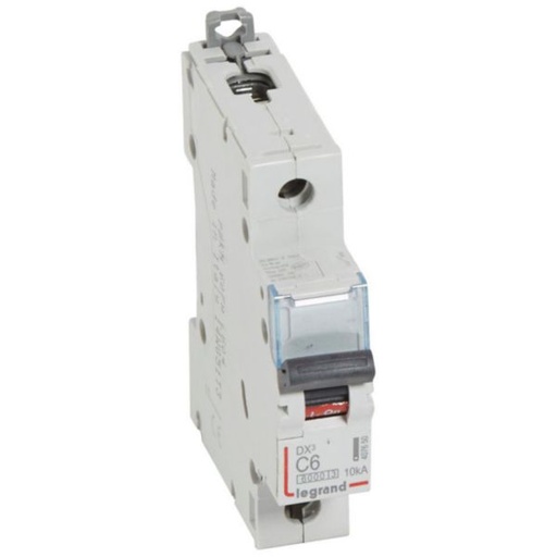 [LEG407650] Disjoncteur DX³6000 10kA arrivée haute et départ bas à vis 1P 230V~ à 400V~ - 6A - courbe C - 1 module