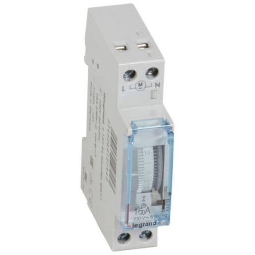 [LEG412794] Interrupteur horaire analogique modulaire programmable manuel hebdomadaire - cadran vertical sans réserve de marche