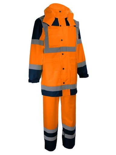 [SINVILO06] COMPLET DE PLUIE HV ORANGE POLYESTER ENDUIT PU. 280 G/M² TAILLE 4XL