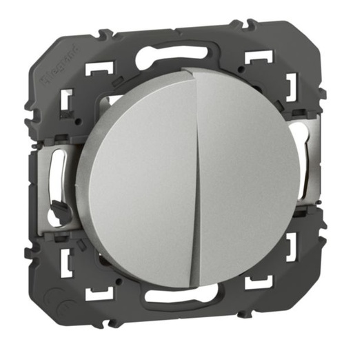 [LEG600102] Double interrupteur ou va-et-vient dooxie 10AX 250V~ finition alu