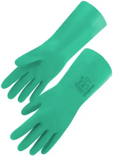 [SINNIT1538T9] GANTS DE PROTECTION CHIMIQUE TYPE A GAUFREE VERT T9 PU/PIECE