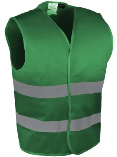 [SINGILVER_L] GILET VERT 2 BANDES HV L