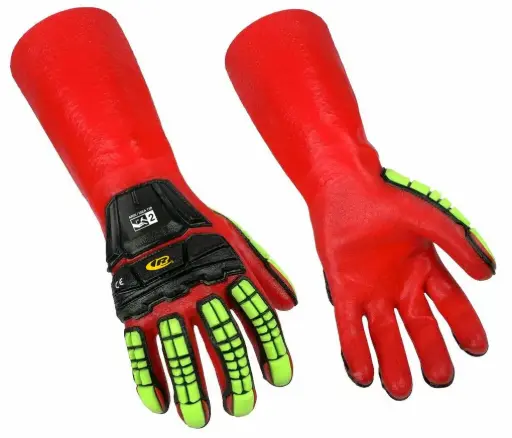 [ANSR074T9] Ansell RINGERS R074 PVC Chemical-Resistant Impact Gloves - Size 9