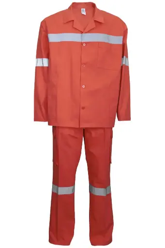 [FICTDT10956OL] ENSEMBLE DE TRAVAIL VESTE PANTALON STD POLYCOTON HV ORANGE TAILLE L PV/PC