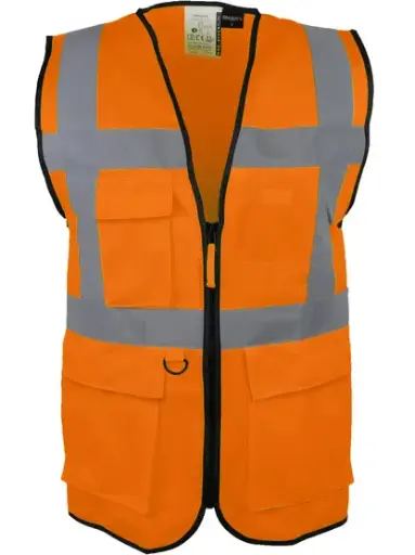 [SINGAROTM] Gilet haute visibilité polyester orange + poche M