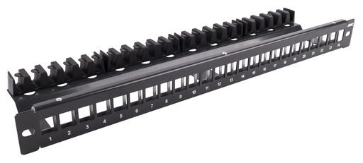 [CAEBCPAN1U] """PANNEAU 19"""" 1U POUR 24 RJ45 KEYSTONE ECO"""