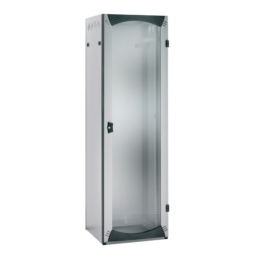 [MEGNSYVDA24U66B] Actassi Baie VDA basic 19P 24U L600 P600 pann Lat.+ arrière RAL7035 porte vitrée