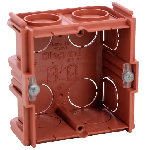 [LEG080141] Boîte monoposte Batibox maçonnerie carrée 1 poste associable - profondeur 40mm