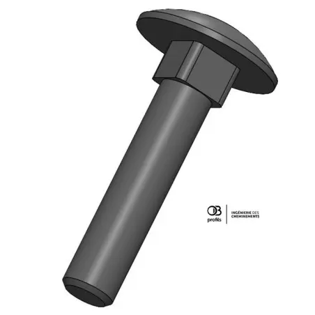 [OBP960630] Boulon tête ronde à collet carré 6x30