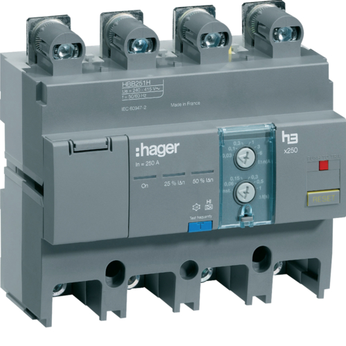 [HAGHBB251H] Bloc dif.  X250 4P 250A Idn règl.tempo